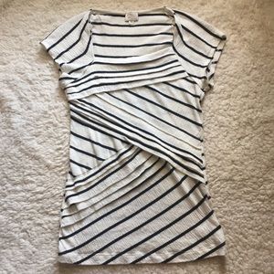 Anthropologie Postage Stamp Striped layered top